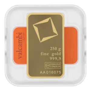 Valcambi Suisse 250 г златно кюлче 999.9