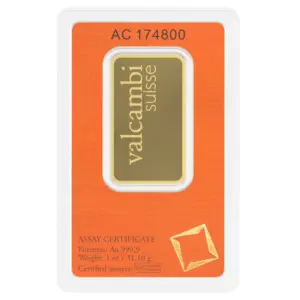 Valcambi Suisse 1 oz златно кюлче 999.9