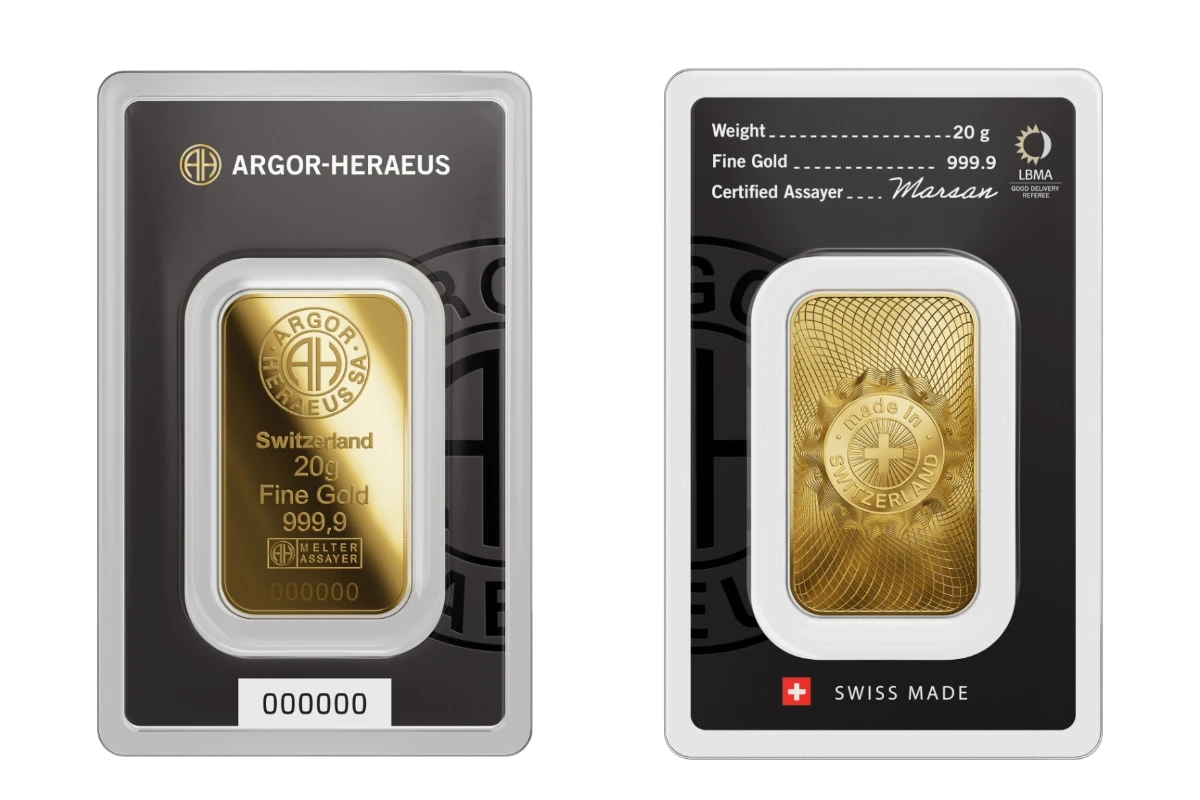 Argor-Heraeus Minted Classic 20 г златно кюлче 999.9