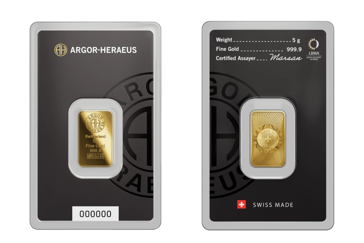 Argor-Heraeus Minted Classic 5 г златно кюлче 999.9