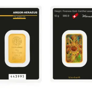 Argor-Heraeus Minted Kinebar 10 г златно кюлче 999.9