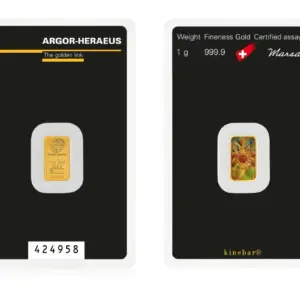 Argor-Heraeus Minted Kinebar 1 г златно кюлче 999.9