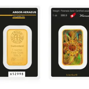 Argor-Heraeus Minted Kinebar 1 oz златно кюлче 999.9
