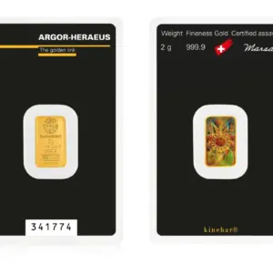 Argor-Heraeus Minted Kinebar 2 г златно кюлче 999.9
