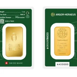 Argor-Heraeus Origin Traced 1 oz златно кюлче 999.9