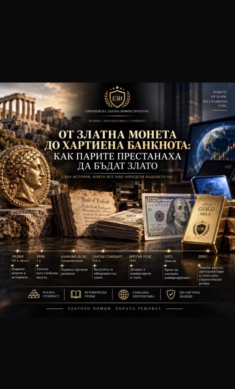 ОТ ЗЛАТНА МОНЕТА ДО ХАРТИЕНА БАНКНОТА: КАК ПАРИТЕ ПРЕСТАНАХА ДА БЪДАТ ЗЛАТО