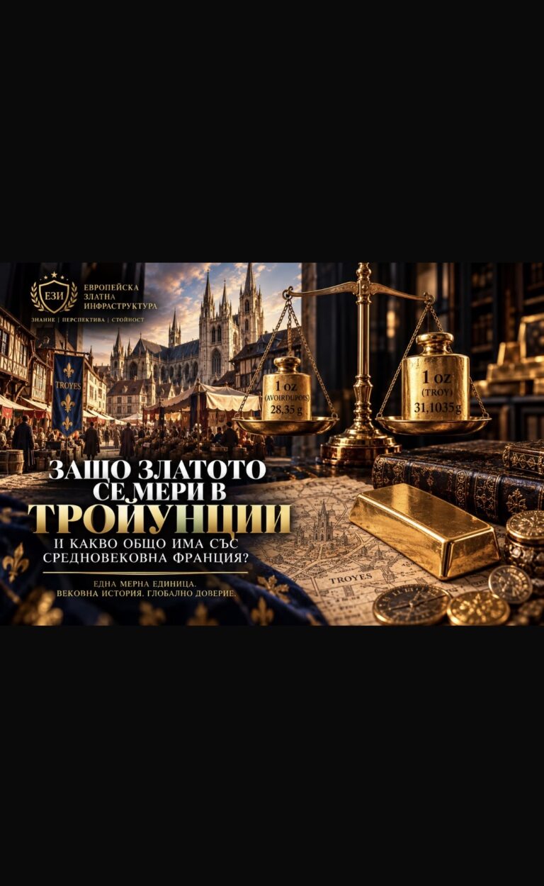 ЗАЩО ЗЛАТОТО СЕ МЕРИ В ТРОЙУНЦИИ — И КАКВО ОБЩО ИМА СЪС СРЕДНОВЕКОВНА ФРАНЦИЯ?